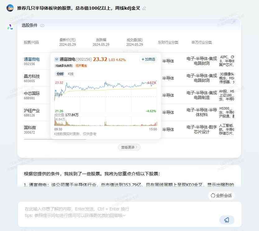 同花顺手机炒股软件(炒股大模型测评:东方财富妙想vs同花顺问财(一))(图11) 同花顺手机炒股软件(炒股大模型测评:东方财富妙想vs同花顺问财(一))(图11)