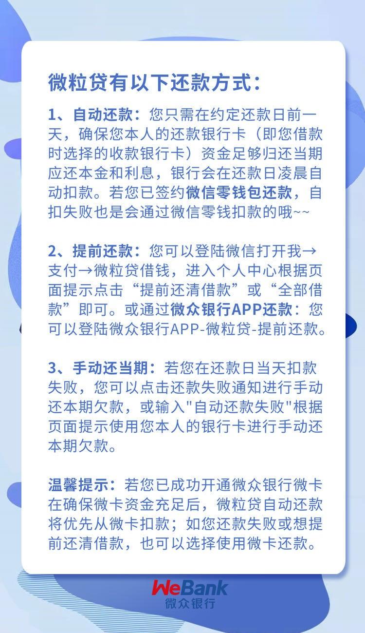 微粒贷为什么不能提前还一笔(与微粒贷还款相关的问题解答)(图1) 微粒贷为什么不能提前还一笔(与微粒贷还款相关的问题解答)(图1)